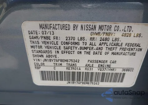 2014 Infiniti Q50 Premium z USA, uszkodzony, nr VIN JN1BV7APBEM675242